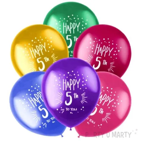 balony 5 urodziny happy 5th folat 13 6 szt