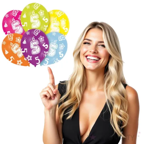 balony 5 urodziny mix amscan 11 6 szt