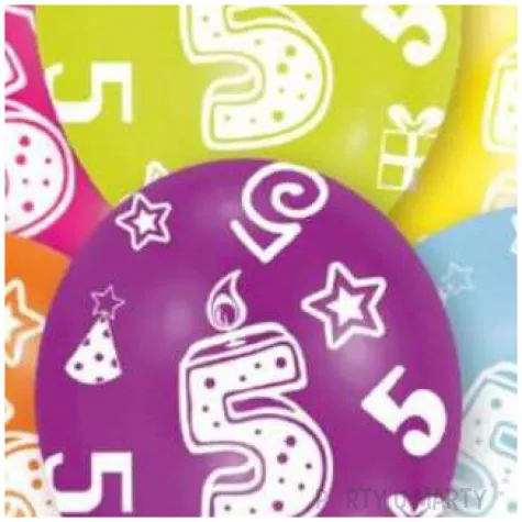 balony 5 urodziny mix amscan 11 6 szt