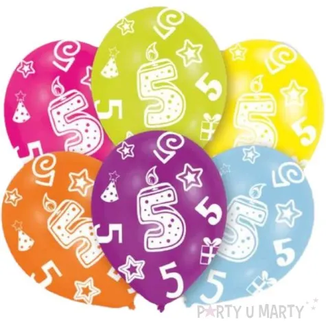 balony 5 urodziny mix amscan 11 6 szt