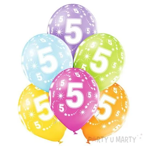 balony 5 urodziny pastel mix belbal 12 6 szt