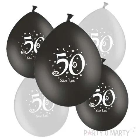 balony 50 pastel czarny srebrny mix 12 5 szt