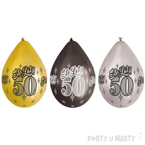 balony 50 sto lat metalik mix gemar 12 6 szt