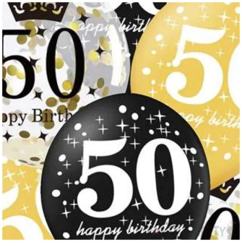 balony 50 urodziny czarno zlote partypal 12 6 szt