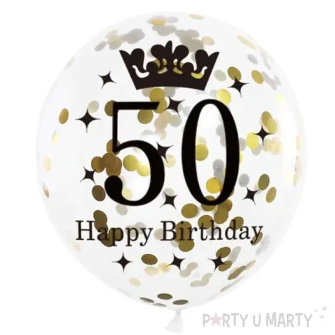 balony 50 urodziny czarno zlote partypal 12 6 szt