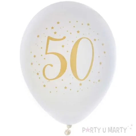 balony 50 urodziny pastel biale santex 9 8 szt