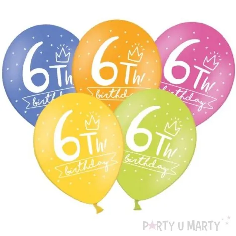 balony 6 my 6th birthday mix 12 strong 6 szt