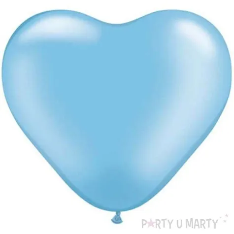balony 6 serca qualatex metalik blekitne 100 szt