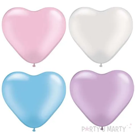 balony 6 serca qualatex metalik mix 100 szt
