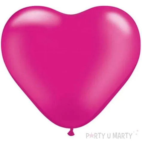 balony 6 serca qualatex metalik rozowe ciemne 100 szt