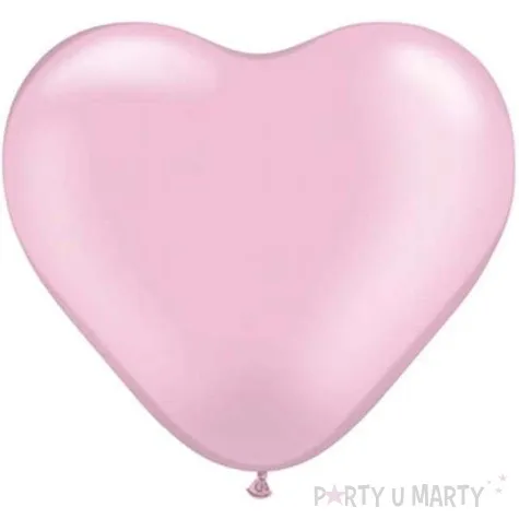 balony 6 serca qualatex metalik rozowe jasne 100 szt