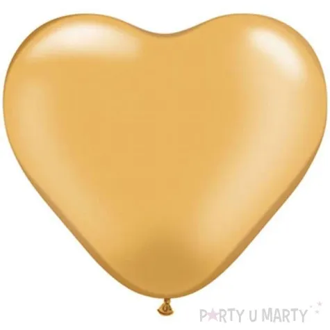 balony 6 serca qualatex metalik zlote 100 szt