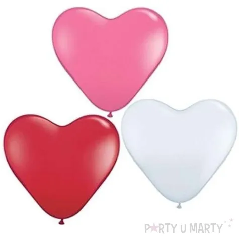 balony 6 serca qualatex pastel mix love 100 szt
