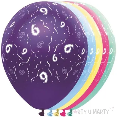 balony 6 urodziny folat mix 12 5 szt