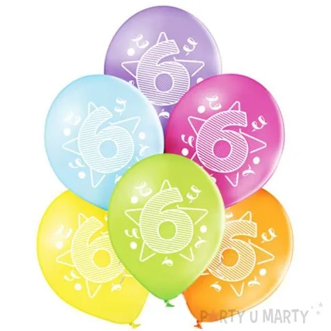 balony 6 urodziny pastel mix belbal 10 6 szt