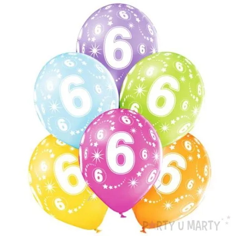 balony 6 urodziny pastel mix belbal 12 6 szt