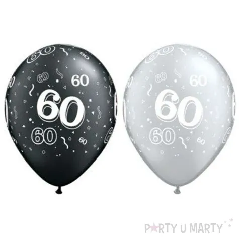 balony 60 pastel czarny srebrny mix qualatex 11 25 szt