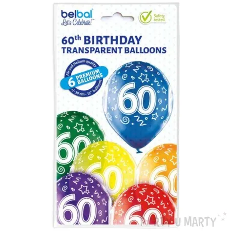 balony 60 urodziny mix belbal 12 6 szt