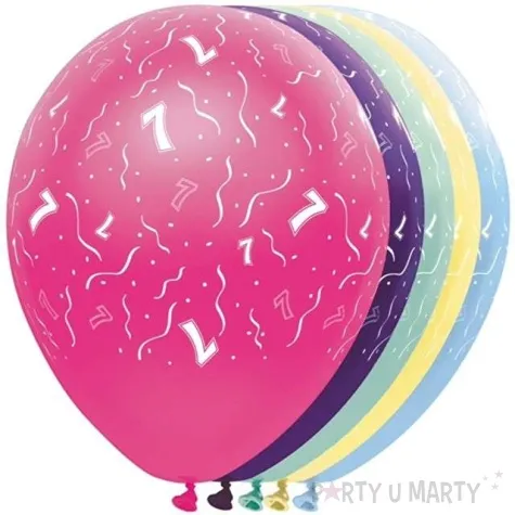 balony 7 urodziny folat mix 12 5 szt