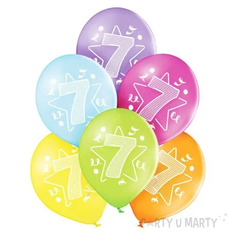 balony 7 urodziny pastel mix belbal 10 6 szt