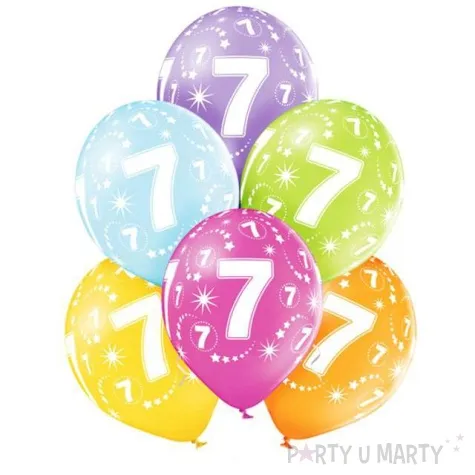 balony 7 urodziny pastel mix belbal 12 6 szt