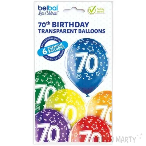 balony 70 urodziny mix belbal 12 6 szt
