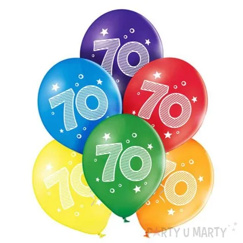 balony 70 urodziny pastel mix belbal 10 6 szt