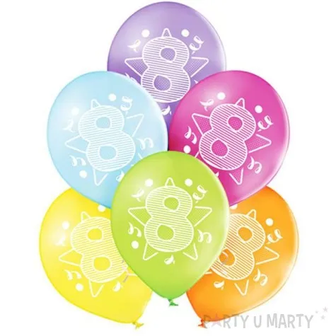 balony 8 urodziny pastel mix belbal 10 6 szt