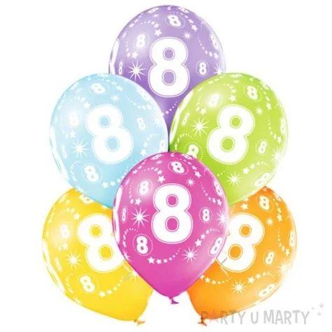 balony 8 urodziny pastel mix belbal 12 6 szt