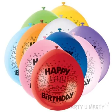 balony 9 happy birthday unique pastel mix 10 szt