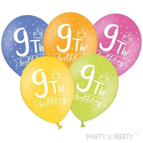 balony 9 my 9th birthday mix 12 strong 50 szt