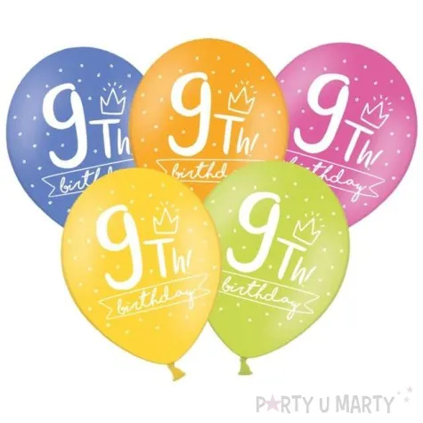balony 9 my 9th birthday mix 12 strong 6 szt