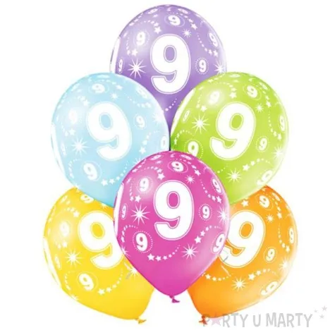 balony 9 urodziny pastel mix belbal 12 6 szt