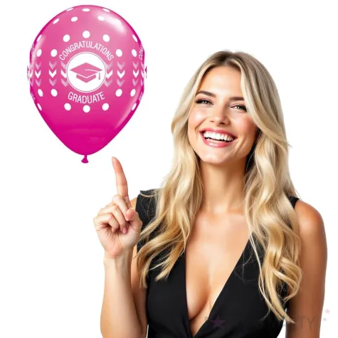 balony absolwent rozowy ciemny pastel qualatex 11 25 szt