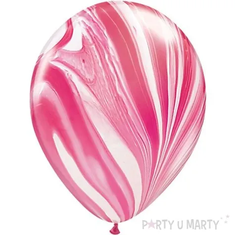 balony agat czerwono bialy pastel qualatex 11 25 szt