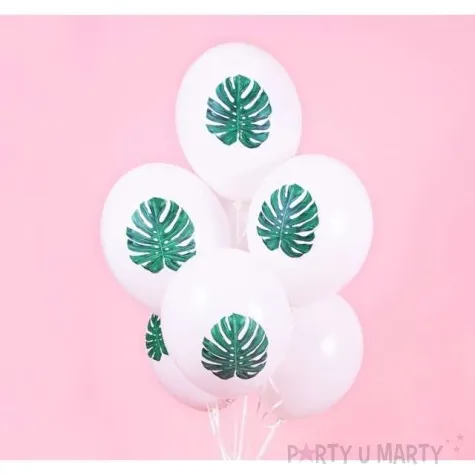 balony aloha liscie pastel biale 12 strong 6 szt