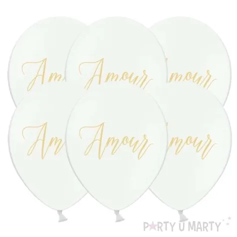 balony amour pastel biale 12 strong 6 szt
