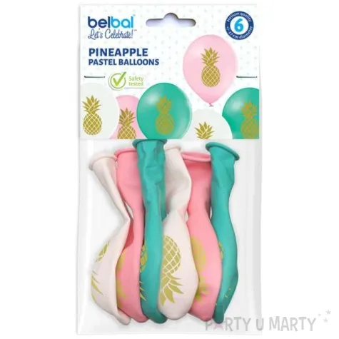balony ananas pastel mix belbal 10 6 szt