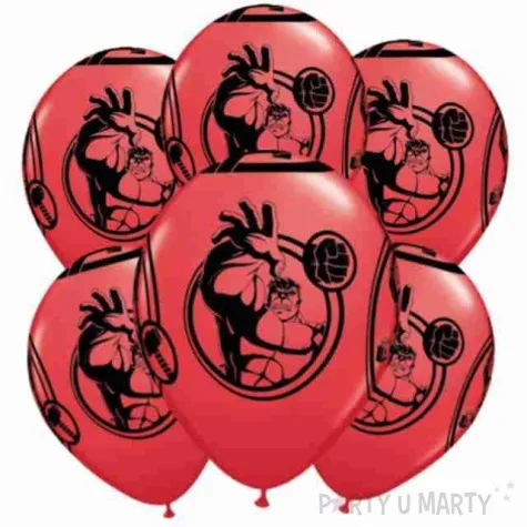 balony avengers pastel czerwony qualatex 12 6 szt