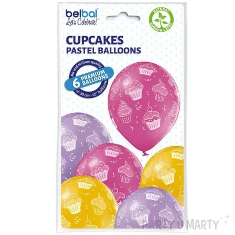 balony babeczki kapkejki pastel mix belbal 12 6 szt