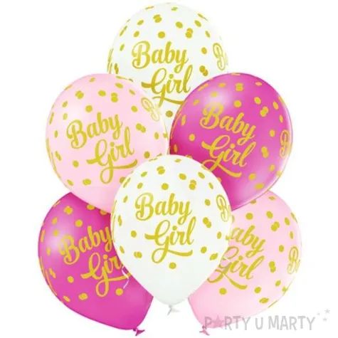 balony baby girl kropki pastel mix belbal 12 6 szt