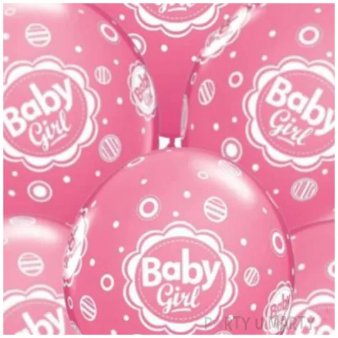 balony baby girl rozowe qualatex 11 6 szt
