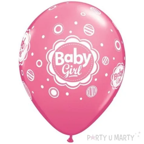 balony baby girl rozowe qualatex 11 6 szt