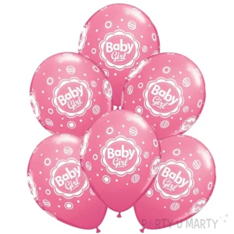 balony baby girl rozowe qualatex 11 6 szt