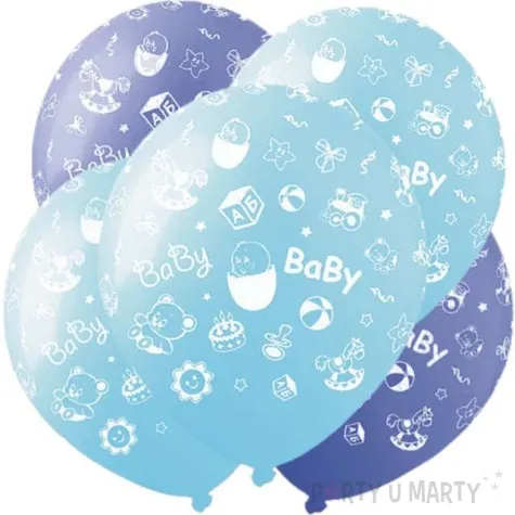 balony baby niebieskie show 12 5 szt