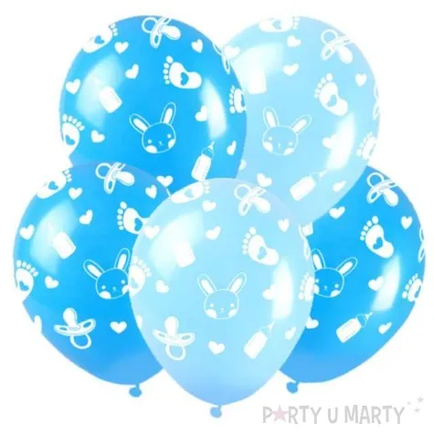 balony baby shower niebieskie arpex 5 szt