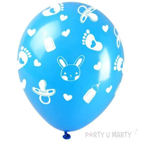 balony baby shower niebieskie arpex 5 szt