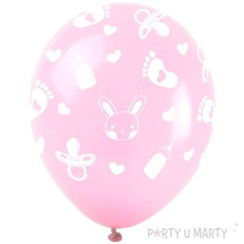 balony baby shower rozowe arpex 5 szt