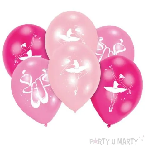 balony baletnica mix pink amscan 9 6 szt