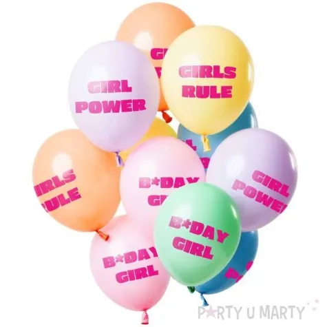 balony bday girl urodziny mix folat 12 12 szt